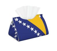Scatola per fazzoletti con stampa bandiera della Bosnia ed Erzegovina, adatta per comodino, sala da pranzo, soggiorno, scatola porta fazzoletti