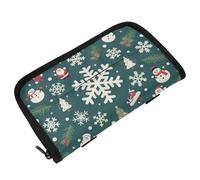 Scatola per fazzoletti da appendere alla visiera parasole Merry Christmas Snowflake Babbo Natale verde scuro portatovaglioli con cinghie regolabili e cerniera Dispenser di fazzoletti ricaricabile per