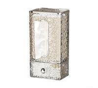 Scatola per fazzoletti da parete per riporre asciugamani da viso con motivo ghiacciaio, in ABS trasparente argento e grigio, con grande capacità, per coperchio facile da aprire per il bagno (argento