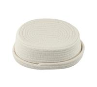 Scatola per fazzoletti in corda di cotone fatta a mano per una facile gestione dei tessuti per qualsiasi ambiente (bianco)