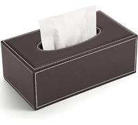 Scatola per fazzoletti in Pelle ， Scatola per fazzoletti Portasciugamani in Pelle per Carrello da Ufficio a Casa (Colore caffè), Circa 23,5 x 12,5 x 8,5 cm