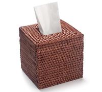 Scatola per fazzoletti in Rattan Quadrato, Scatola per Salviette in Vimini per Casa Ufficio Bagno,14,5 x 14,5 X 14,5 cm, Marrone Miele