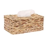 Scatola per fazzoletti quadrata in giacinto d'acqua fatta a mano, scatola intrecciata a mano