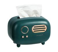 Scatola per Fazzoletti Verde Plastica Retrò Radio Forma con Copertura, Rettangolare Moderno Minimalista Porta Fazzoletti Vintage Scatola Portafazzoletti per Bagno Soggiorno Camera Letto