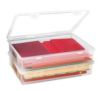 Scatola per File Trasparente Portariviste A4 2pz Portadocumenti In Plastica Rettangolo Impilabili con Coperchio a Scatto per La Conservazione Dei Libri Carta Scrapbooking Riviste 32 x 22,5 x5 cm
