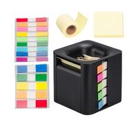 Scatola per foglietti adesivi a forma di cubo - Dispenser per appunti 4 in 1, organizer per blocco note in carta, adesivi colorati inclusi, design desktop, funzione di facile accesso, cancelleria per