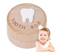 Scatola per i denti da latte - Graziosa scatola dei ricordi in legno intagliato per i denti da latte | Regalo per la fatina dei denti, contenitore salva-denti per baby shower o regalo di compleanno, r