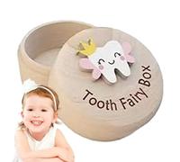 Scatola Per I Denti Da Latte - Scatola Per I Ricordi Dei Denti Da Latte In Legno | Scatola Per Dentini In Legno Per Bambini | Scatola Per Fatina Dei Denti E Salva-denti Per Regalo Di Complea