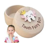 Scatola per i denti - Scatola per la raccolta dei denti da latte, custodia per i ricordi dei denti persi | Scatola portaoggetti in legno per denti, scatola regalo per compleanno, baby shower, regali f