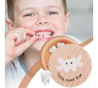 Scatola Per I Ricordi Dei Denti - Contenitore In Legno Per I Dentii Da Latte, Organizer Salva-denti Per Bambini, Scatola Sicura Per I Persi | Porta Ricordi Per I Primi Dentii E Riccioli, Regalo