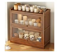 Scatola per il pane, armadietto da cucina in legno con porta in vetro, organizer di grande capacità per piano di lavoro e stoviglie