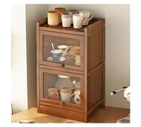 Scatola per il pane, armadietto da cucina in legno con porta in vetro, organizer di grande capacità per piano di lavoro e stoviglie