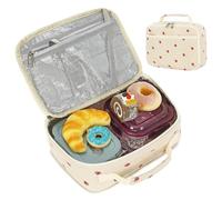 Scatola per il pranzo, borsa per il pranzo, portatile, impermeabile, in velluto a coste, riutilizzabile, portapranzo isotermo, per scuola, picnic, ragazzi, lavoro, adulti, uomini, spiaggia, viaggi,