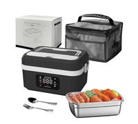 Scatola per il pranzo elettrica senza fili per adulti, 1 l 16000 mAh, ricaricabile, ciotola riscaldata, per il pranzo con riscaldamento automatico, per viaggi, ufficio, picnic (nero)
