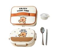 Scatola per il pranzo per Bentto in acciaio a 4 scomparti con coperchi | per alimenti portatile, per le uscite, l'asilo, la scuola materna