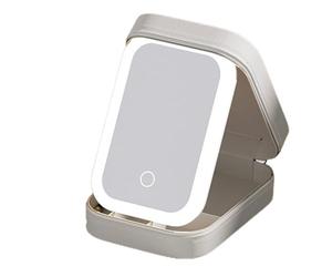 Scatola per il trucco con specchio | Organizer portatile per trucchi a LED con supporto per cosmetici a specchio - Scatola portaoggetti antipolvere per borsa per trucco per tour di viaggio