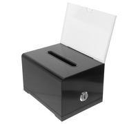 Scatola per il voto in acrilico, con serratura e portacartello, scatola per