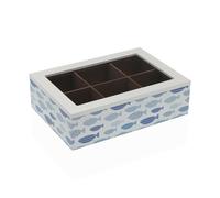 Scatola per Infusioni Versa Pesci Legno 17 x 7 x 24 cm