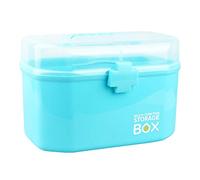 Scatola per la conservazione dei medicinali Armadietto for medicinali, scatola medica a doppio strato, organizer portatile for scatole di, 27 * 16 18 cm, blu(Blue)