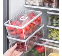 Scatola per la conservazione della frutta nel frigorifero con timer, contenitore riutilizzabile in plastica per la conservazione degli alimenti, organizer per alimenti in plastica, mantiene gli alimen
