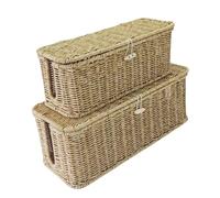 Scatola Per La Gestione Dei Cavi - Scatola Per L'ordine Dei Cavi | Set Da 2 Pezzi Supporto Per Riporre La Spegnicavo Di Estensione, Contenitore Per Cavo In Naturale Per Router Di Compu