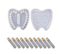 Scatola per lanugine dei denti Stampo in silicone Scatola salva-denti Portaoggetti per bambini Kit bottiglia per conservare lo stampo per fatina dei denti della memoria del bambino