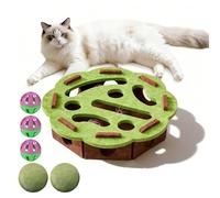 Scatola per l'arricchimento di puzzle per gatti, scatola interattiva per l'arricchimento della lima per unghie del gatto, alternativa senza stress a tagliaunghie e smerigliatrici (motivo verde)
