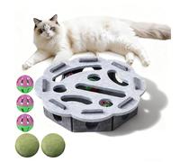 Scatola per l'arricchimento di puzzle per gatti, scatola interattiva per l'arricchimento della lima per unghie del gatto, alternativa senza stress a tagliaunghie e smerigliatrici (motivo grigio)