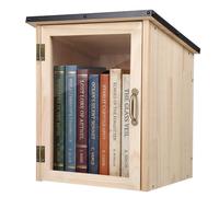 Scatola per libri per biblioteca all'aperto, kit per biblioteche gratuite, scatola per libri per biblioteche all'aperto, comunità e scuole che condividono libri, letteratura e giornali, colore legno