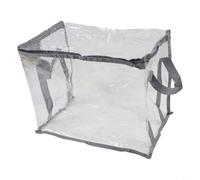 Scatola per libri salvaspazio pieghevole per piccole aule (grigio L) | Realizzato in plastica trasparente; protegge il contenuto da schizzi, umidità, mantiene gli oggetti asciutti