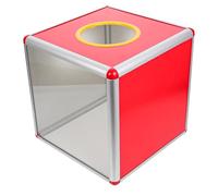 Scatola per lotterie Tombola con lega di alluminio, 30 cm, trasparente, per annuale, porta biglietti trasparente, contenitore per raccolta fondi