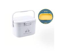 Scatola per medicinali con vassoio rimovibile, contenitore in latta per cucito, in polipropilene, a 2 strati, portatile, per casa e ufficio (grigio), scatola trasparente per medicine,