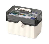 Scatola per medicinali, contenitore trasparente con manico, per medicinali, da viaggio, con scomparti per viaggi, campeggio