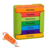 Scatola per medicinali - Organizzatore settimanale di pillole, custodia con scomparto per 7 giorni | Funzione di promemoria volte al giorno, prodotto di design ABS portatile impilabile, coda l