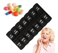 Scatola per medicinali portatile - Organizzatore settimanale di pillole, agenda 7 giorni AM PM | Contenitore per integratori da viaggio per vitamine, compresse, olio di pesce, custodia per me