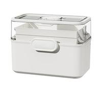 Scatola per medicinali - Scatola per medicinali a 3 livelli, design durevole e sicuro con chiusura di sicurezza, ideale per adulti, uomini, anziani, nonne, casa, organizzazione sanitaria