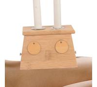 Scatola per moxibustione a 2 fori, in legno, con bendaggio elastico | supporto sospeso per moxibustione calda, strumento benessere in acciaio