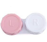 Scatola per occhiali doppia, con lenti a contatto, per cosmetici, strumenti di bellezza, lenti da uomo (rosa, taglia unica), bella e professionale