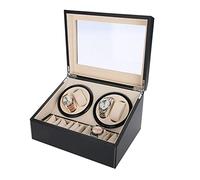 Scatola per orologi automatica con 4 pezzi + 6 orologi, cacciavite automatico elettrico, rotante, con motore silenzioso, in pelle PU, orologio automatico