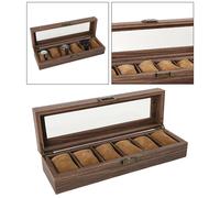 Scatola per orologi da uomo Porta gioielli in legno Anelli Collana Organizzatore