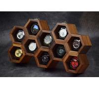 Scatola per orologi in palissandro di qualità superiore, extra large, a nido d'ape, organizer da collezione per uomini, scatola portaoggetti vintage per conservare e mantenere (ten slot)