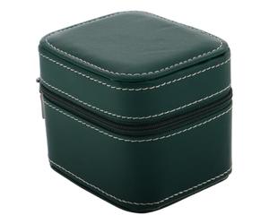 Scatola per Orologio Uomo con Cerniera, Design Elegante in Pu Verde | Compatta e Leggera, per Uso Quotidiano e Affari, Facile da Portare, Finitura Lussuosa, Stile Raffinato
