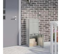 Scatola per pacchi con porta, argento, 47,5 x 38 x 59 cm, in acciaio zincato, per esterni, resistente alle intemperie, con serratura e chiave