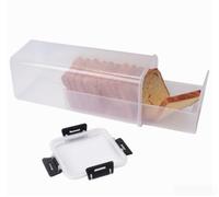 Scatola per pane in plastica con cassetto scorrevole per toast e panini, costruzione per uso quotidiano in cucina (B)