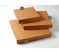 Scatola per pizza in microcanale color kraft disponibile in 3 grandezze. Molto resistente. Set da 50 ud. - L