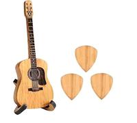 Scatola per plettri in legno con supporto, 3 pezzi unici per chitarra, scatola porta plettro per chitarra, custodia per plettri in legno inciso, scatola per chitarra acustica per basso elettrico e