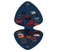 Scatola per plettri per basso, con clip, portatile, in pelle PU, per chitarristi, Blu, Refer to description, Unisex