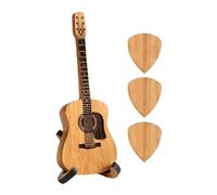 Scatola per plettro per chitarra con plettri in legno, da collezione, inciso, classico, triangolare, per chitarra