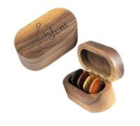Scatola per plettro per chitarra, in legno, con incisione, con custodia, mini scatola per gioielli, regalo per papà, mamma, musicista, compleanno, Natale, Legno di noce, Classico