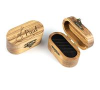 Scatola per plettro per chitarra, in legno, con incisione, con custodia, mini scatola per gioielli, regalo per papà, mamma, musicista, compleanno, Natale (stile 2)